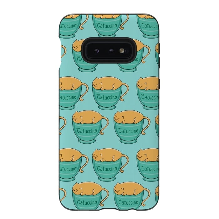 Galaxy S10e StrongFit Catuccino Pattern by Coffee Man