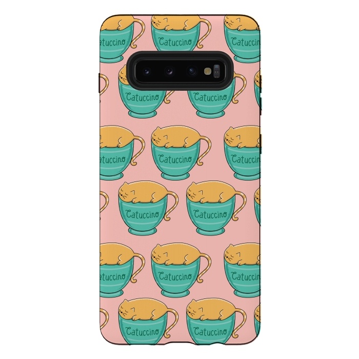 Galaxy S10 plus StrongFit Catuccino Pattern 2 by Coffee Man