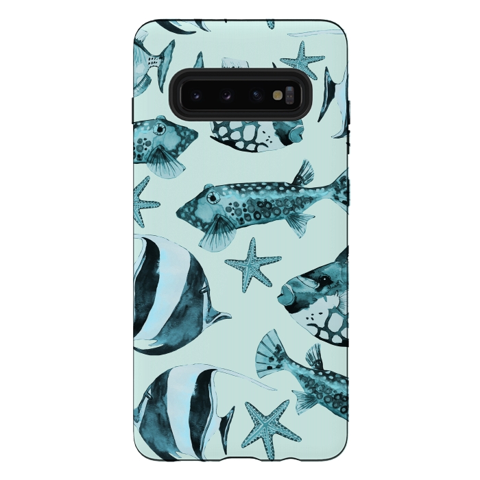 Galaxy S10 plus StrongFit Watercolor Fish by Andrea Haase
