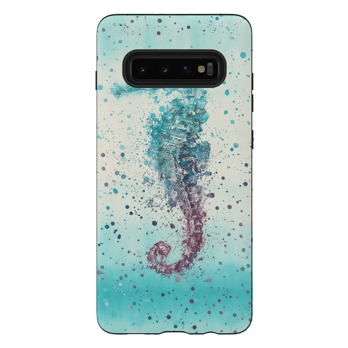 Galaxy S10 plus StrongFit Seahorse Watercolor Art by Andrea Haase