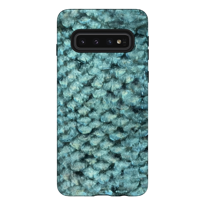Galaxy S10 StrongFit Shimmering Fish Scale  by Andrea Haase