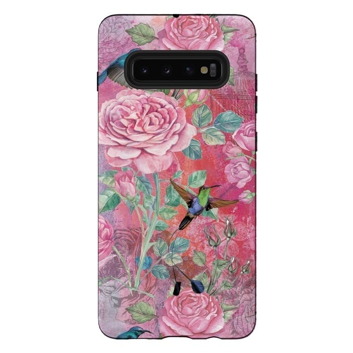 Galaxy S10 plus StrongFit Roses and Hummingbirds by  Utart