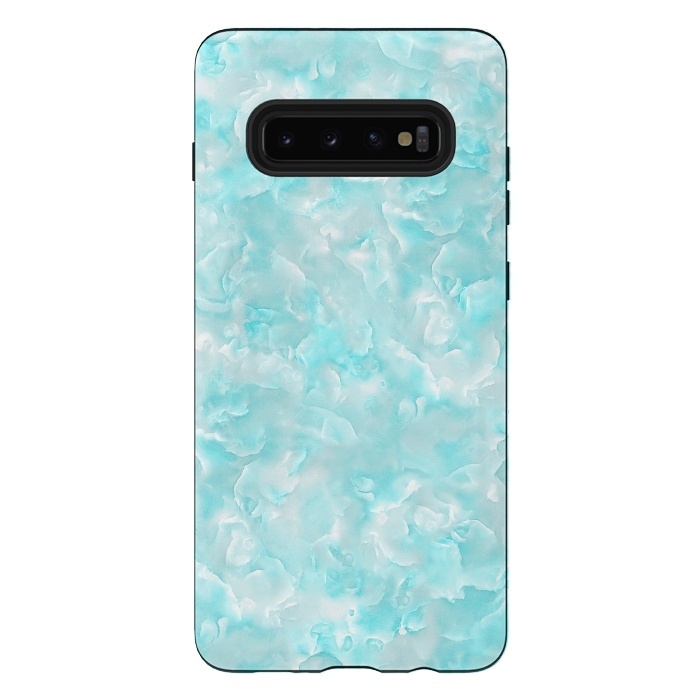 Galaxy S10 plus StrongFit Trendy Blue Mother of Pearl Texture by  Utart