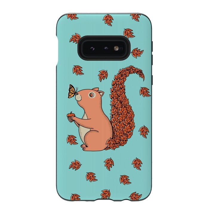 Galaxy S10e StrongFit Squirrel and Butterfly by Coffee Man