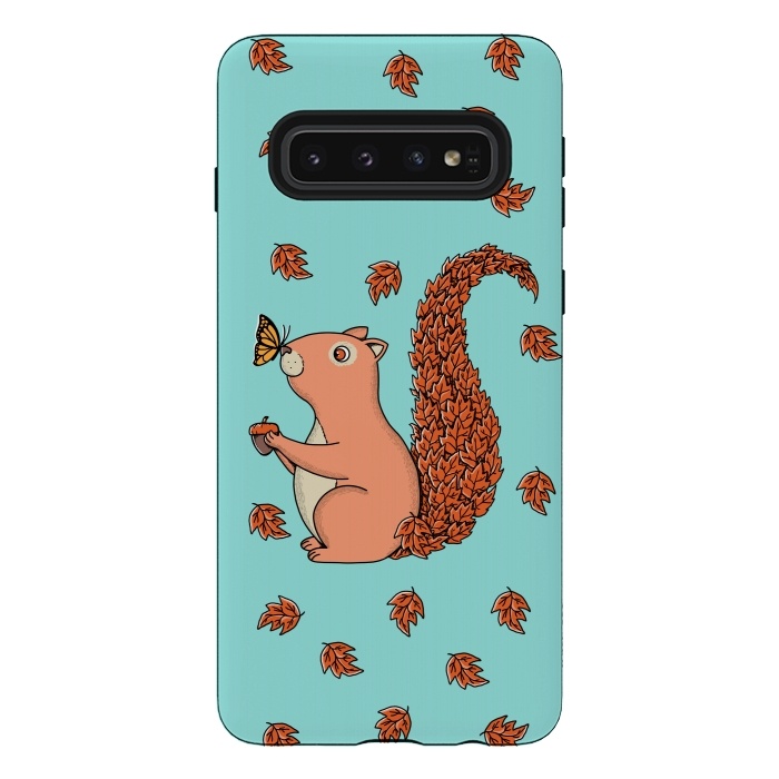 Galaxy S10 StrongFit Squirrel and Butterfly by Coffee Man