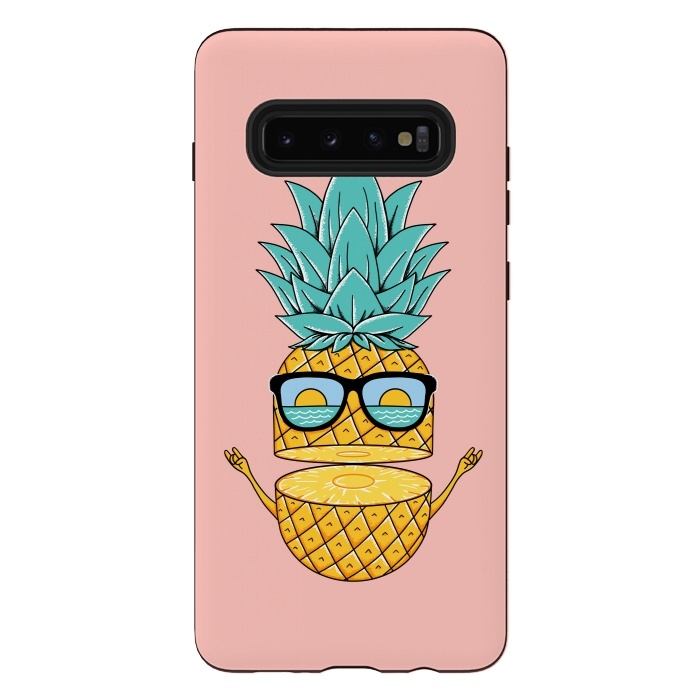 Galaxy S10 plus StrongFit Pineapple Sunglasses Pink by Coffee Man