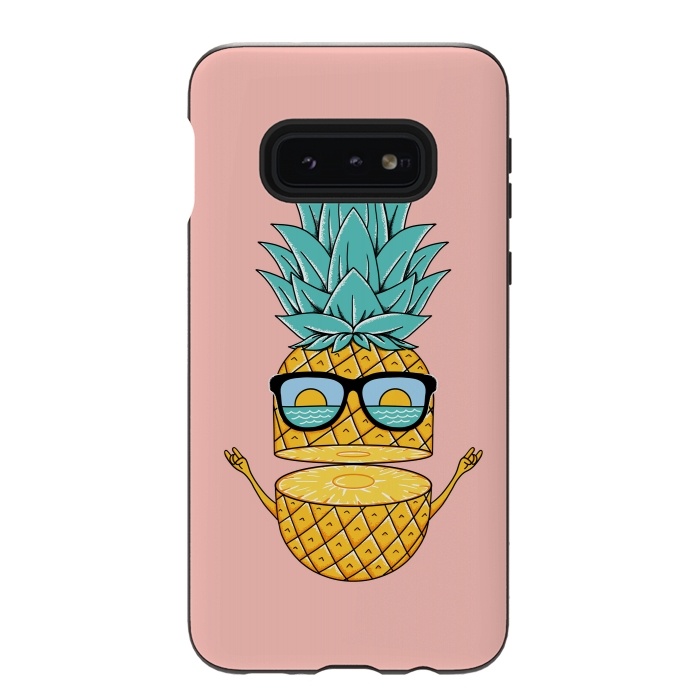 Galaxy S10e StrongFit Pineapple Sunglasses Pink by Coffee Man