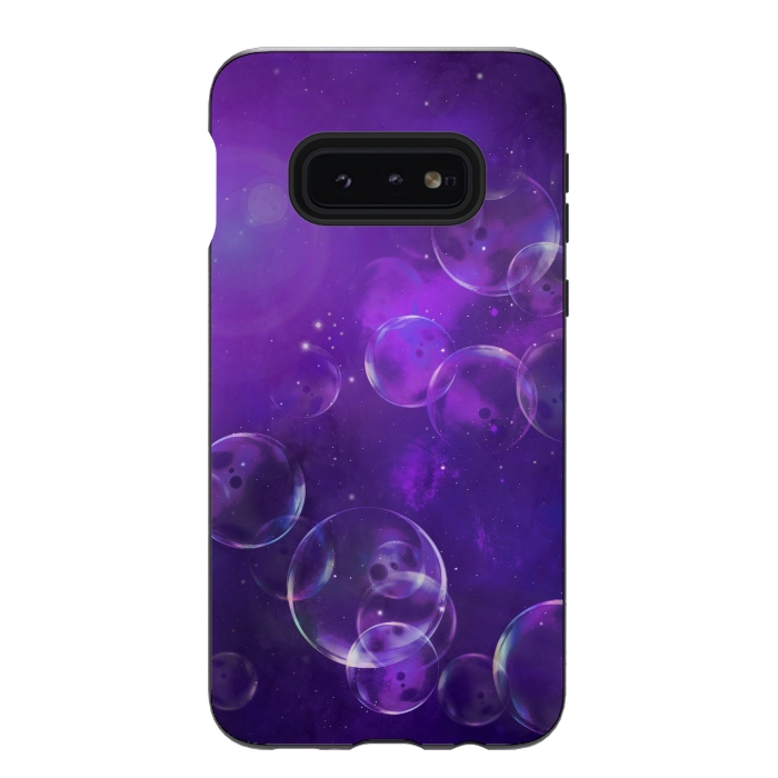 Galaxy S10e StrongFit Surreal Purple Bubbles by Andrea Haase