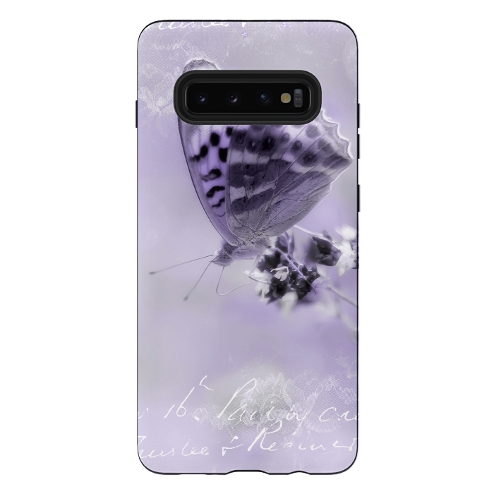 Galaxy S10 plus StrongFit Purple Butterfly by Andrea Haase