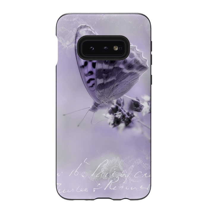 Galaxy S10e StrongFit Purple Butterfly by Andrea Haase