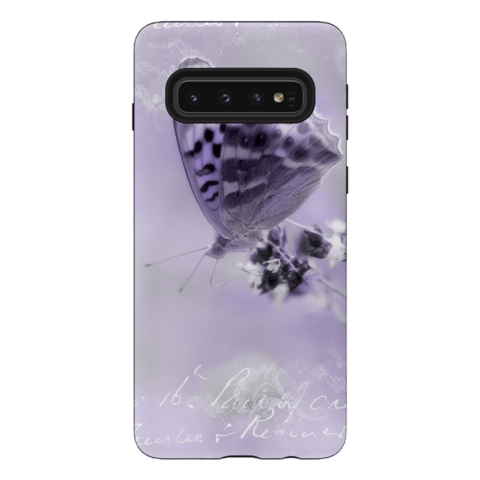Galaxy S10 StrongFit Purple Butterfly by Andrea Haase