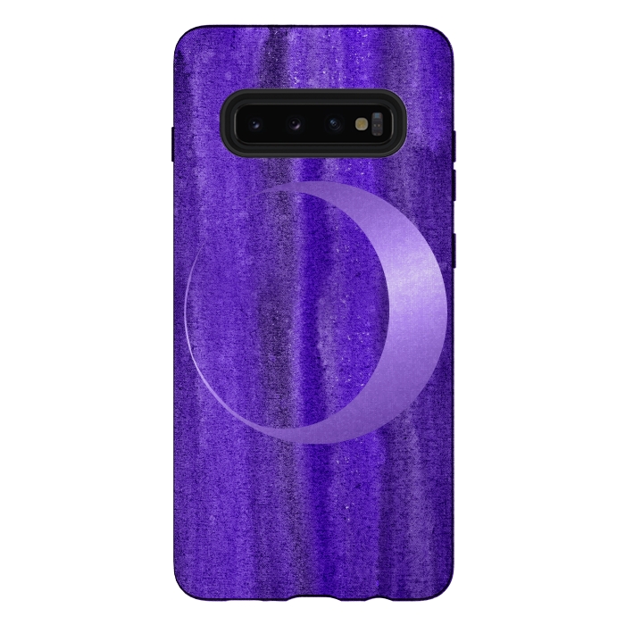 Galaxy S10 plus StrongFit Shiny Purple Half Moon  by Andrea Haase