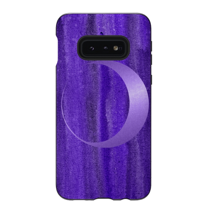 Galaxy S10e StrongFit Shiny Purple Half Moon  by Andrea Haase
