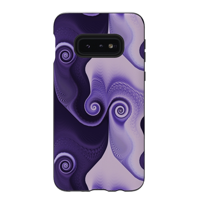 Galaxy S10e StrongFit Fancy Purple Spirals by Andrea Haase