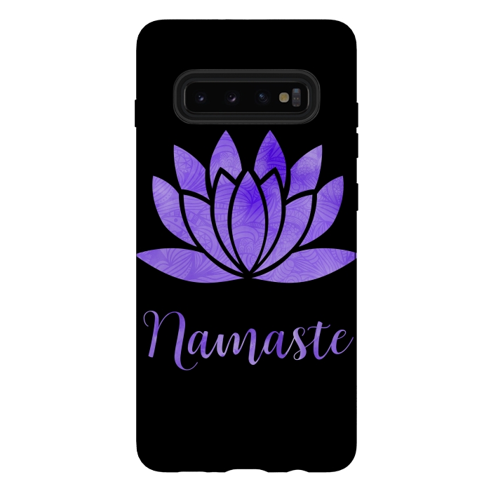 Galaxy S10 plus StrongFit Namaste Lotus Flower by Andrea Haase