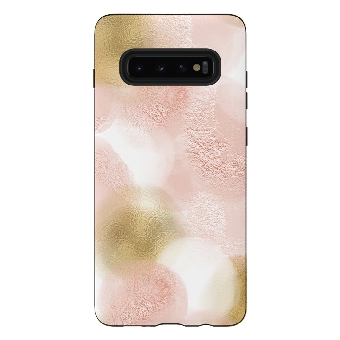 Galaxy S10 plus StrongFit Gold and Pink Blush Dots by  Utart