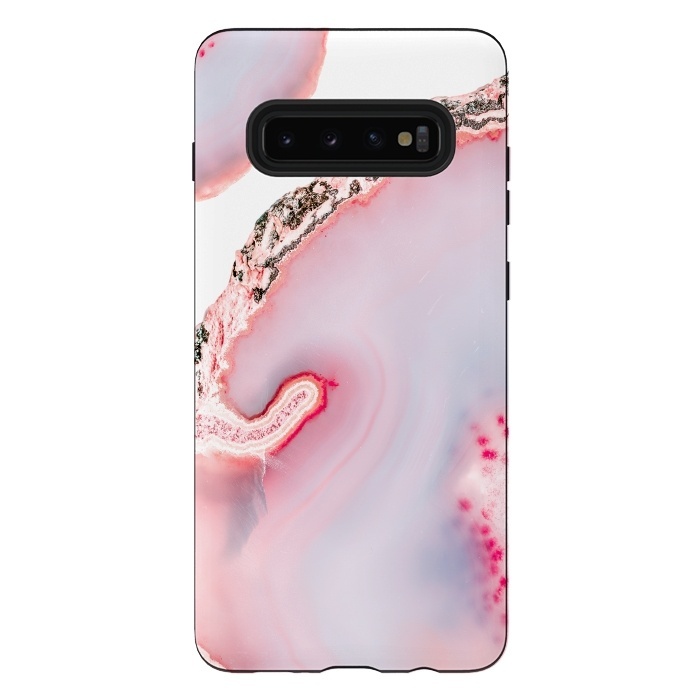 Galaxy S10 plus StrongFit Pink Agate Slices by  Utart