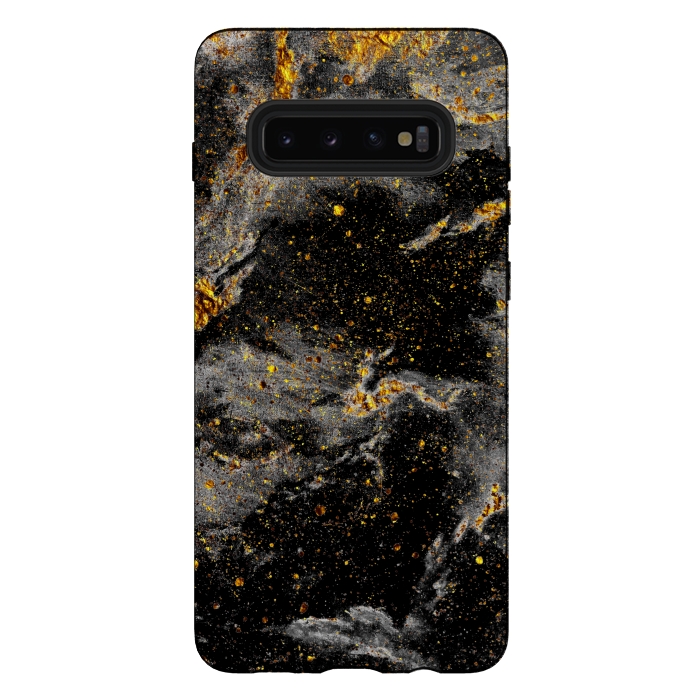 Galaxy S10 plus StrongFit Galaxy Black Gold by Gringoface Designs