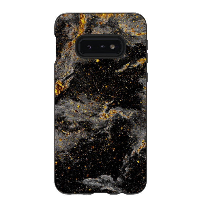 Galaxy S10e StrongFit Galaxy Black Gold by Gringoface Designs