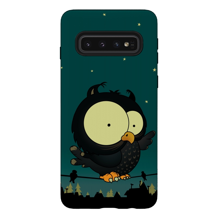 Galaxy S10 StrongFit Little Owl by Mangulica