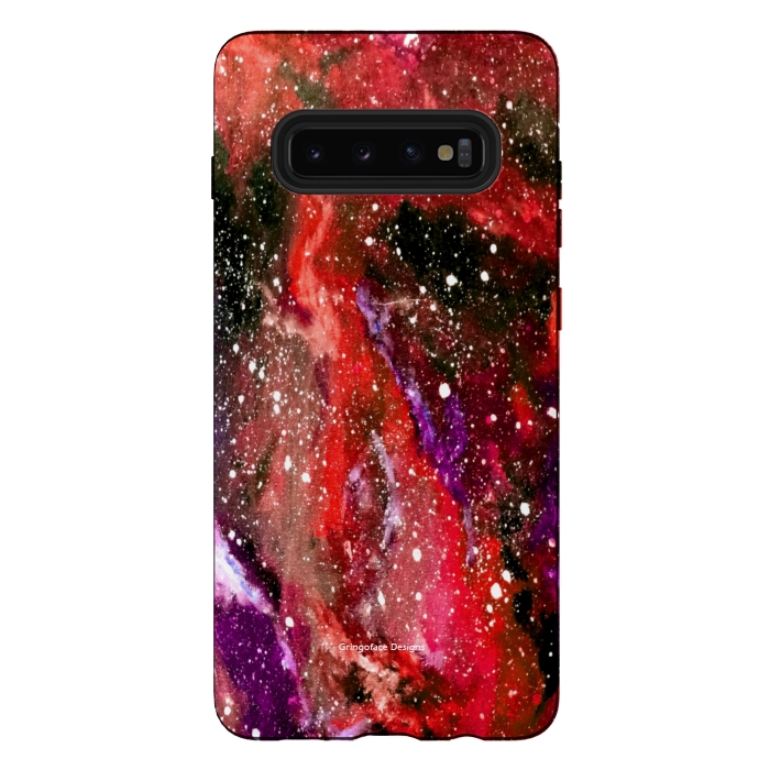 Galaxy S10 plus StrongFit Red Galaxy by Gringoface Designs
