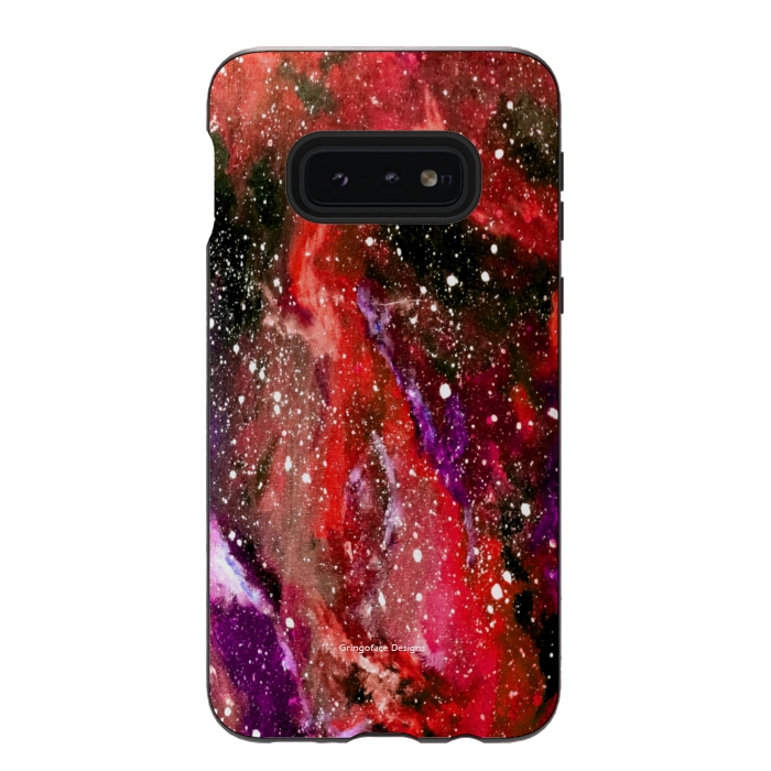 Galaxy S10e StrongFit Red Galaxy by Gringoface Designs