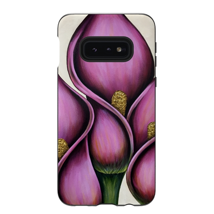 Galaxy S10e StrongFit New Pink Calla Lilies by Denise Cassidy Wood
