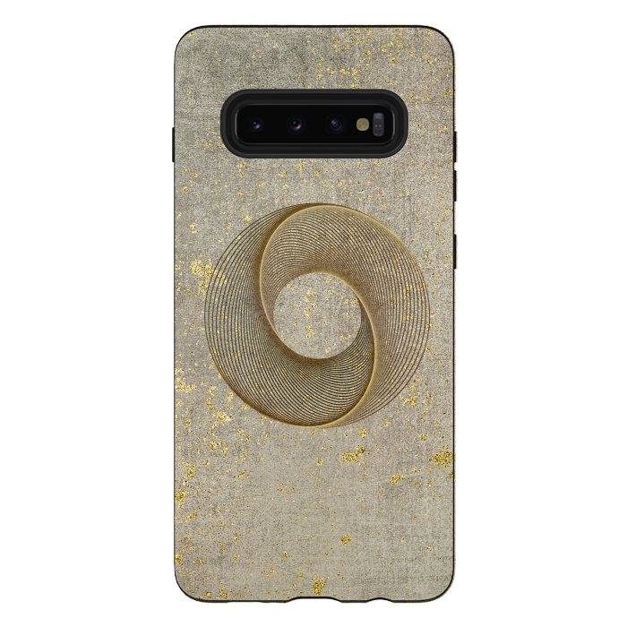 Galaxy S10 plus StrongFit Golden Line Art Circles 2 by Andrea Haase