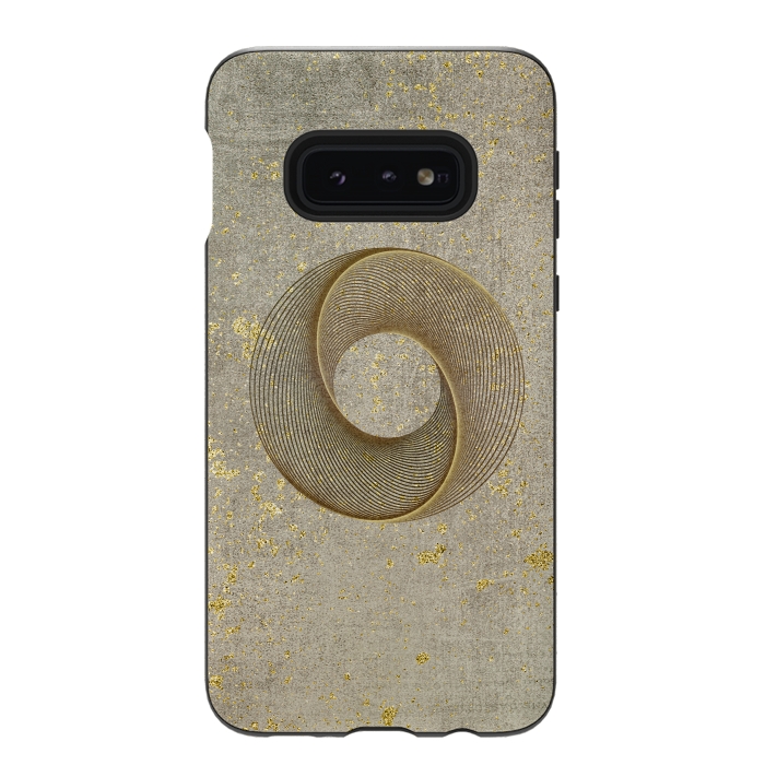 Galaxy S10e StrongFit Golden Line Art Circles 2 by Andrea Haase