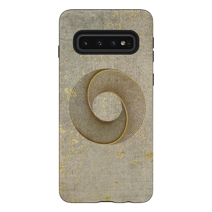 Galaxy S10 StrongFit Golden Line Art Circles 2 by Andrea Haase