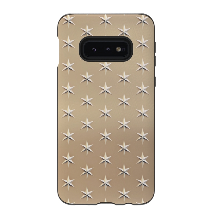 Galaxy S10e StrongFit Silver Stars On  Gold by Andrea Haase