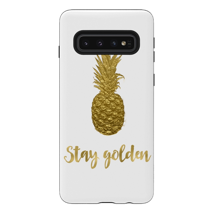 Galaxy S10 StrongFit Stay Golden Precious Pineapple by Andrea Haase