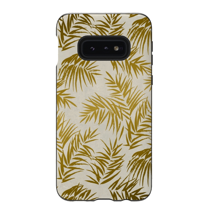 Galaxy S10e StrongFit Golden Palm Leaves 2 by Andrea Haase