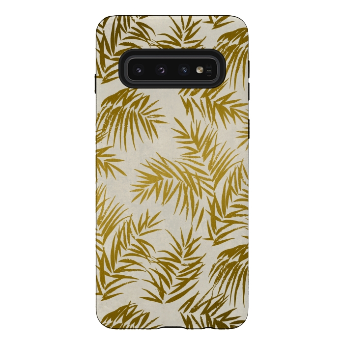 Galaxy S10 StrongFit Golden Palm Leaves 2 by Andrea Haase