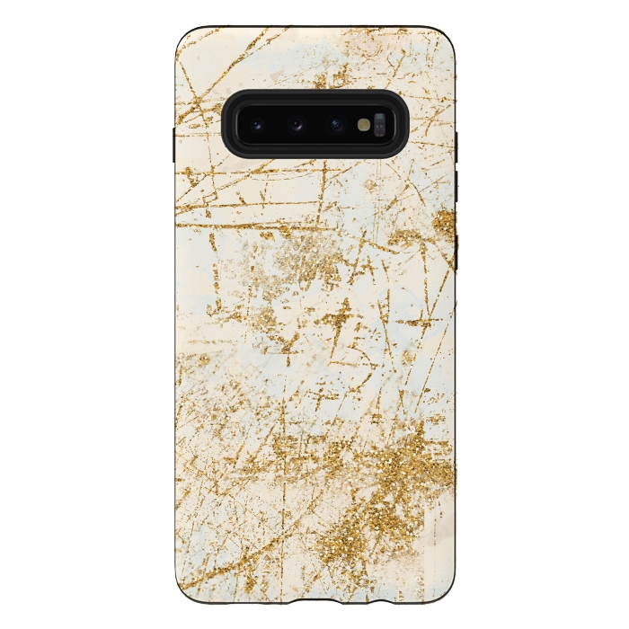 Galaxy S10 plus StrongFit Golden Scratches by Andrea Haase