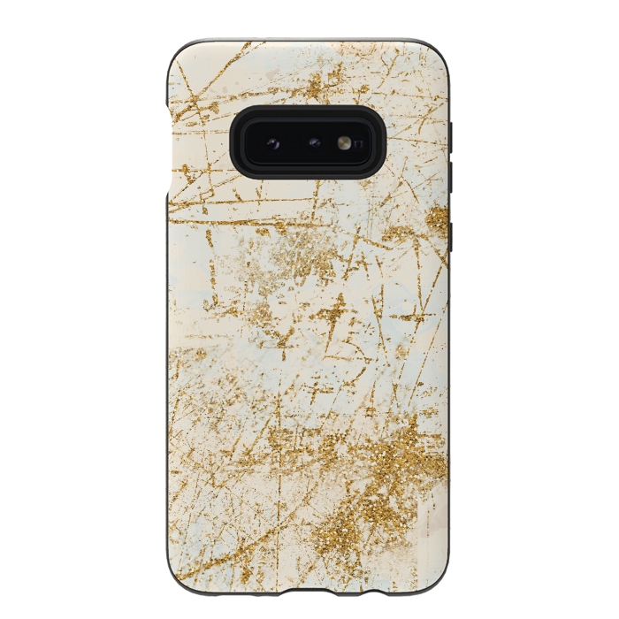 Galaxy S10e StrongFit Golden Scratches by Andrea Haase