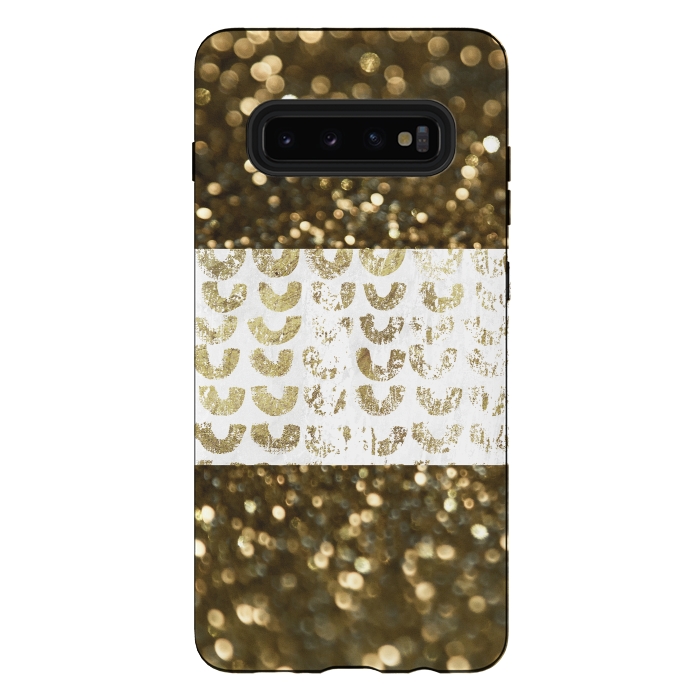 Galaxy S10 plus StrongFit Golden Glitter by Andrea Haase