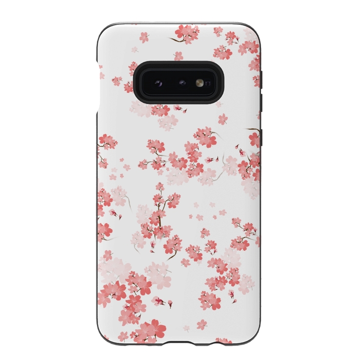 Galaxy S10e StrongFit Cherry Flower (spring floral pattern) by Bledi