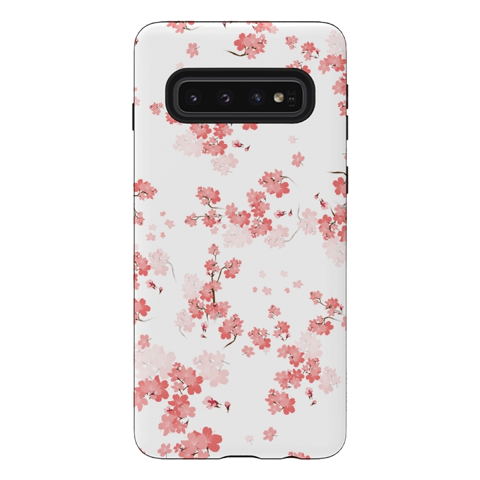 Galaxy S10 StrongFit Cherry Flower (spring floral pattern) by Bledi
