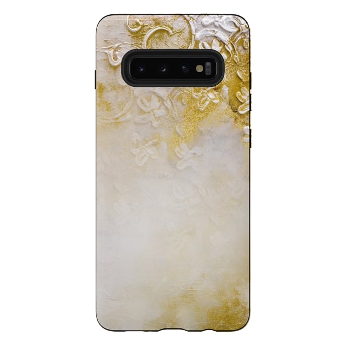 Galaxy S10 plus StrongFit Artwork Golden Texture by Andrea Haase