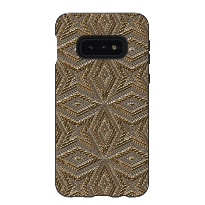 Galaxy S10e StrongFit Golden Embossed Ornaments by Andrea Haase
