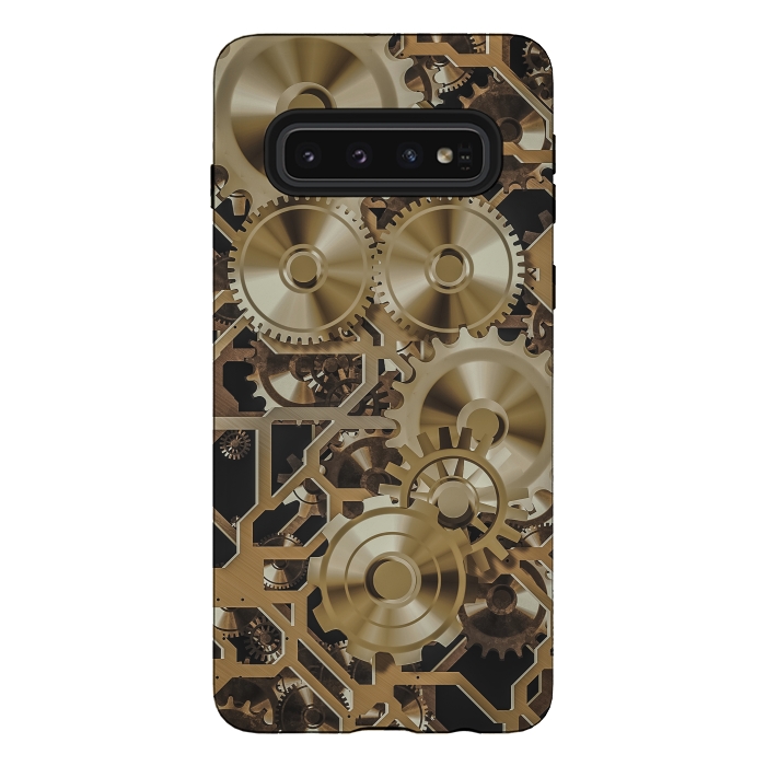 Galaxy S10 StrongFit Steampunk Gold by Andrea Haase