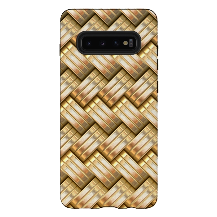 Galaxy S10 plus StrongFit Golden Weave by Andrea Haase