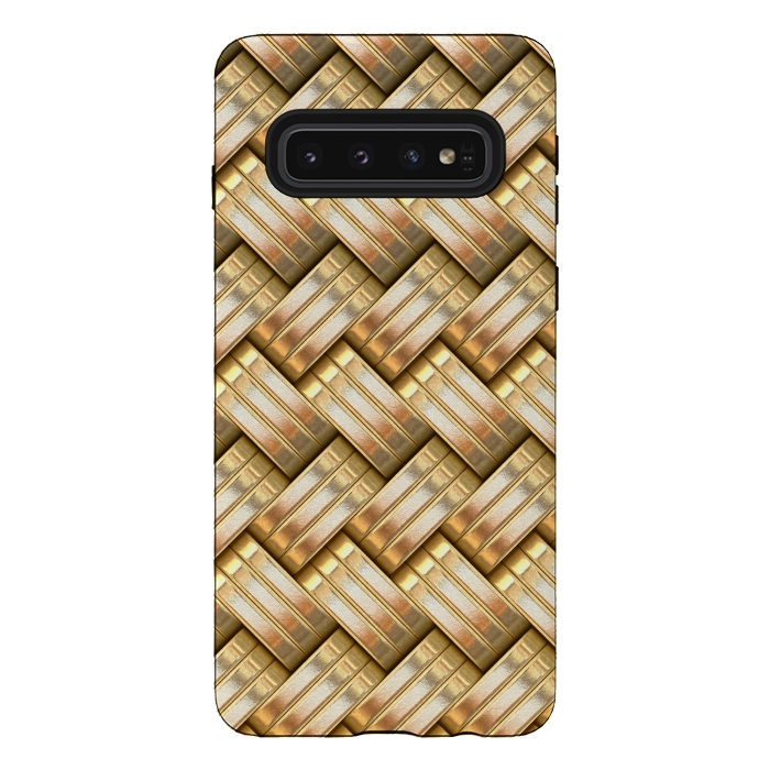 Galaxy S10 StrongFit Golden Weave by Andrea Haase