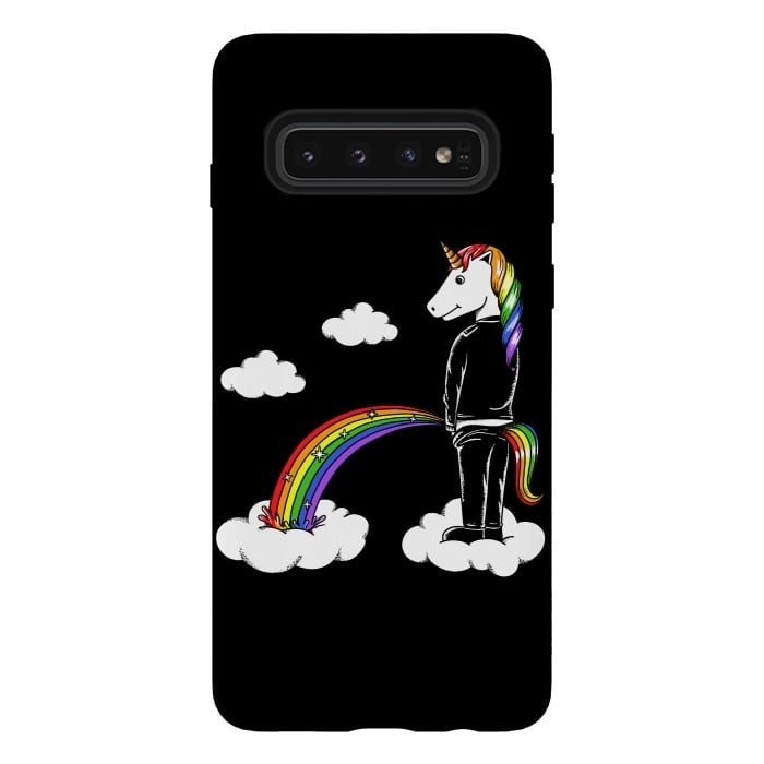 Galaxy S10 StrongFit Unicorn Rainbow by Coffee Man