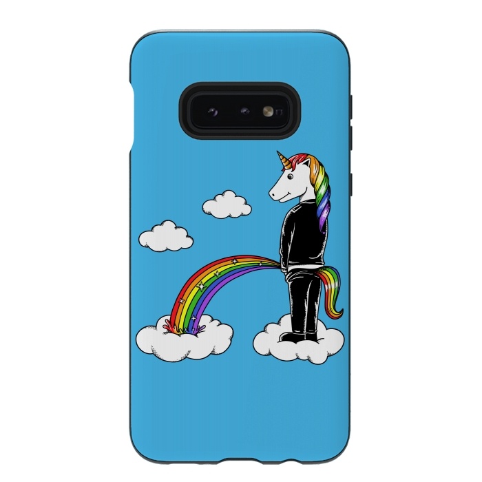 Galaxy S10e StrongFit Unicorn Rainbow Blue by Coffee Man