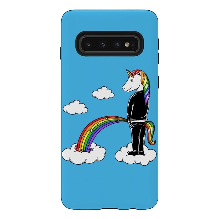 Galaxy S10 StrongFit Unicorn Rainbow Blue by Coffee Man