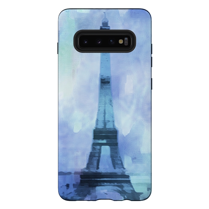 Galaxy S10 plus StrongFit Blue Paris Watercolor  by Andrea Haase