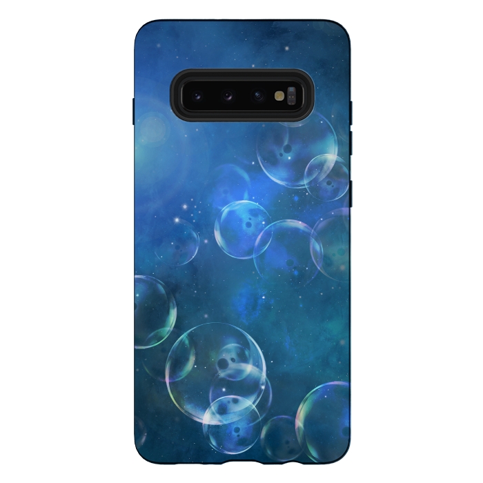 Galaxy S10 plus StrongFit Surreal Blue Bubbles by Andrea Haase