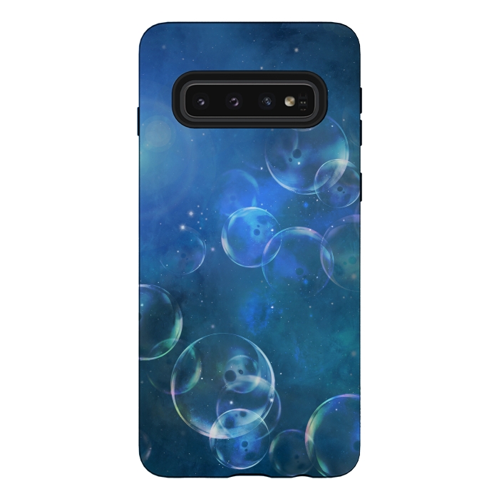 Galaxy S10 StrongFit Surreal Blue Bubbles by Andrea Haase